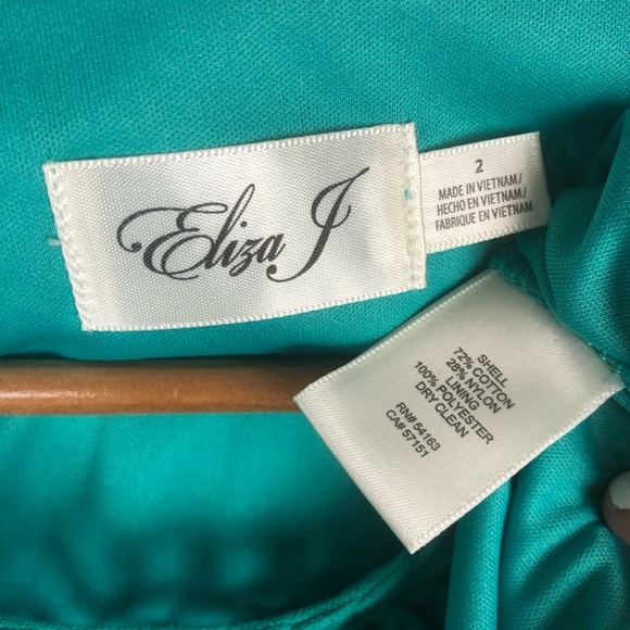 Eliza J High Neck Teal Lace Sleeveless Sheath Dress - Size 2 - Picture 13 of 13